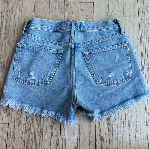 Agolde Women's Frayed Hem Jean Shorts - Light Blue - Picture 2 of 8